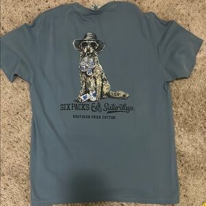 Southern Fried Cotton Gray T-Shirt with Dog Graphic